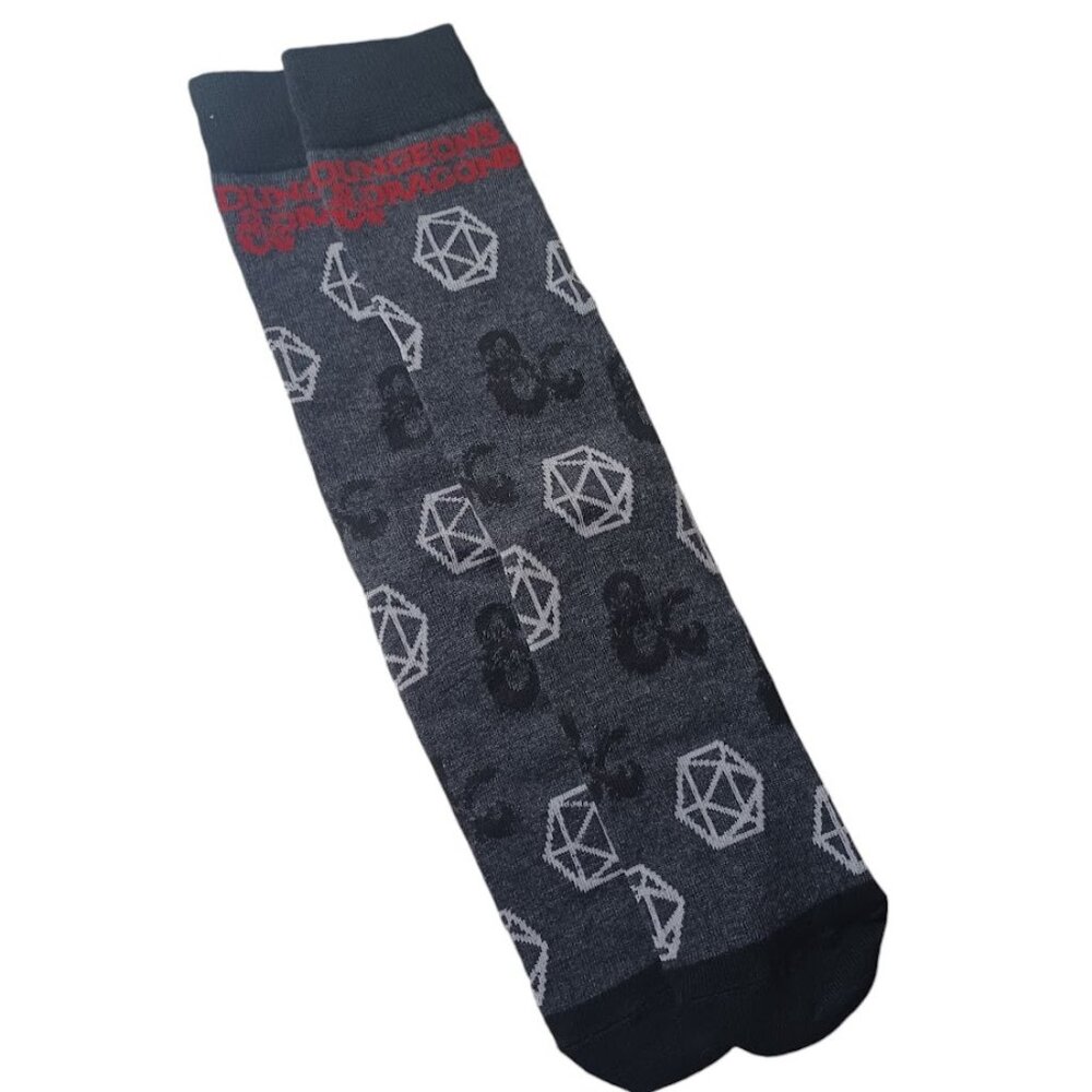Dungeons & Dragons Crew Socks NEW Size Mens 6-12 Novelty -1 Pair Quirky Logo